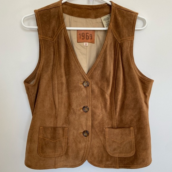 Jackets & Blazers - 1969 genuine italian leather brown suede vest L